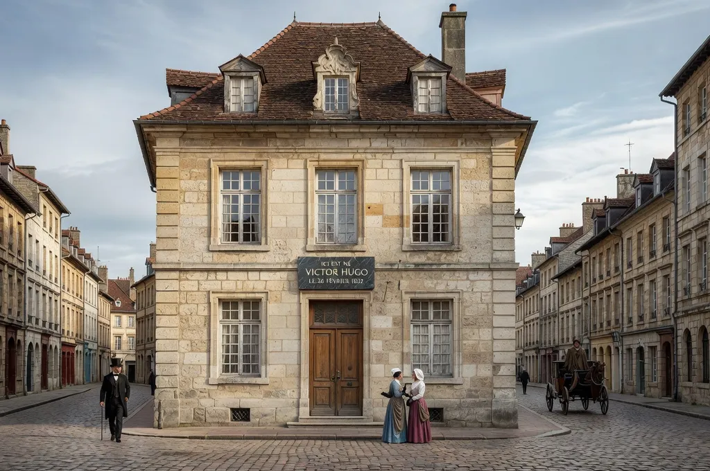 Façade de la maison natale de Victor Hugo au 140 Grande Rue à Besançon