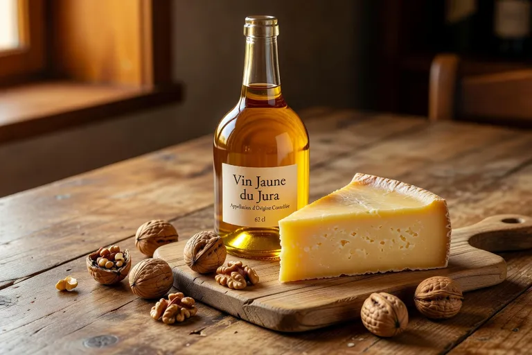 Cave de vigneron jurassien avec des fûts de vin jaune en élevage sous voile de levures